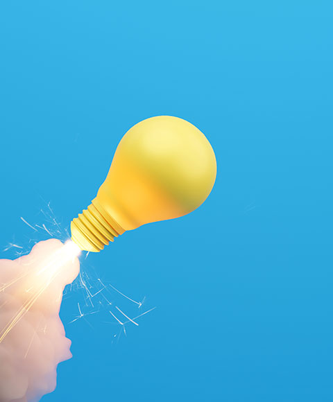 ampoule représentant une fusée, concept stratégie digitale immobilière