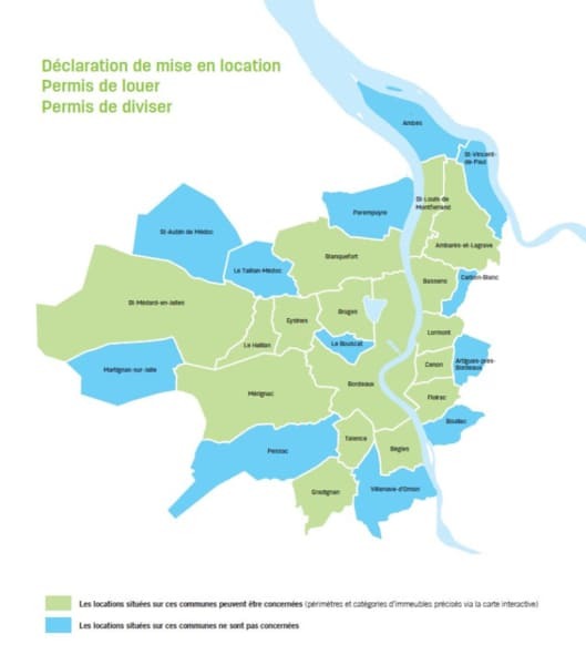 Carte de mise en location des logements bordeaux métropole