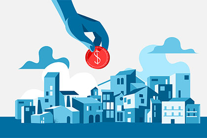 image vectorielle d'une representation d'un investissement immobilier