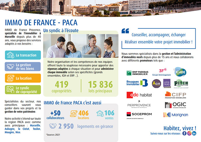 Plaquette de présentation IMMO de France agences PACA