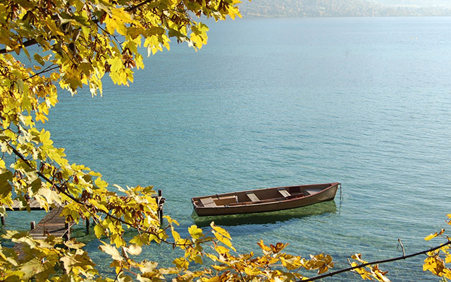 Boat on Annecy Lake