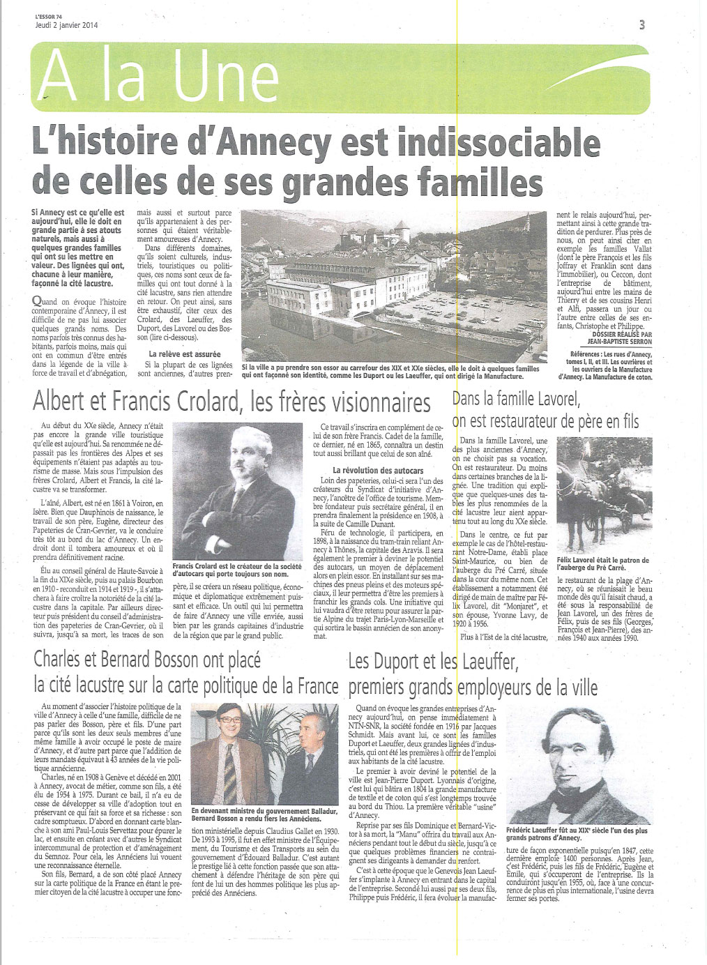 The Big Families Of Annecy Press Clipping