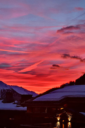 Verbier couché de soleil Suisse montagnes