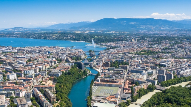 La ville de Genève vue du ciel